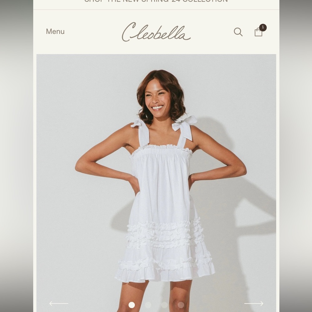 NWT Cleobella Kari Mini White Dress. Size M.